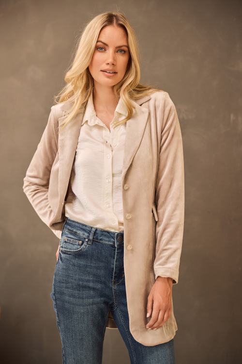 7624 - BLAZER TUXY VELOUR - Sand
