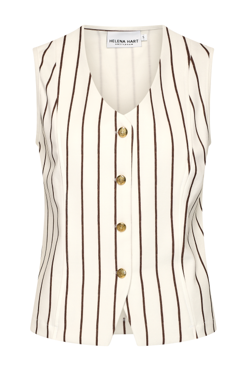 7770 - GILET GILA LANO STREEP - Choco