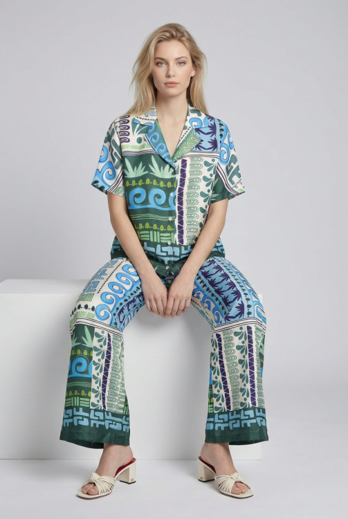 7758 - BLOUSE FIE VINTY - Rio - Blauw