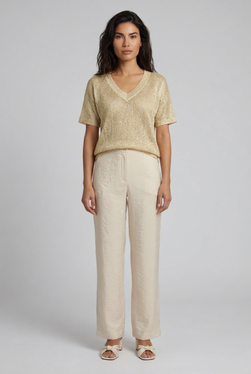 7768 - TOP KNITT - Goud
