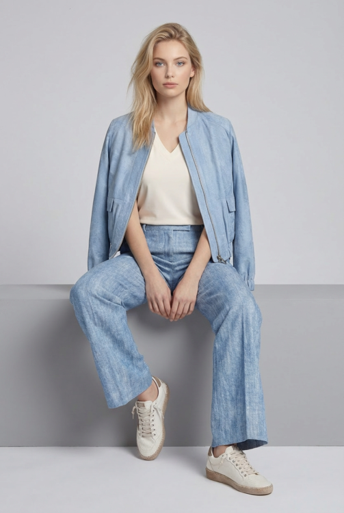 7708 - BROEK SOUL LANO - Twill - Blauw