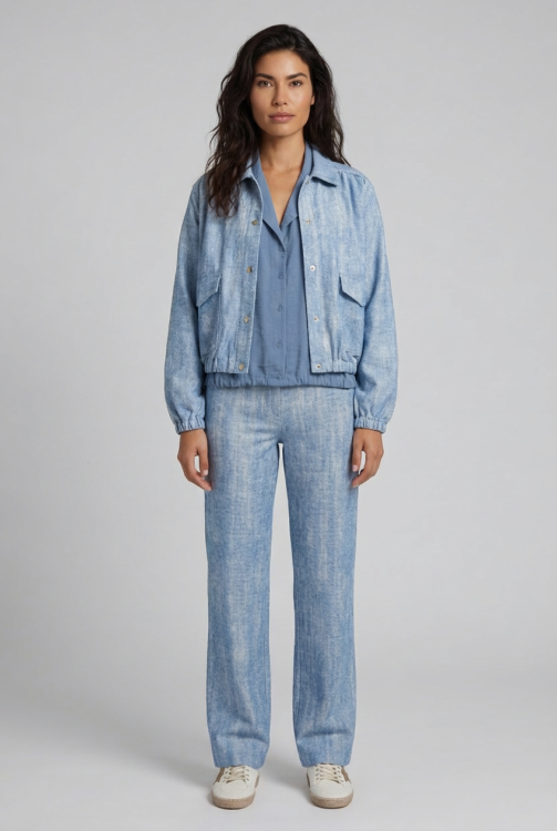 7744 - BOMBER JUDY LANO - Twill - Blauw