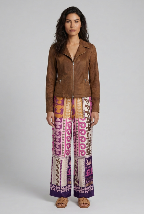 7288 - ZIPPER BIKER - Camel