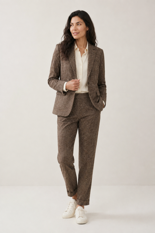 7815 - BROEK ZIGGY LANO LUREX - Donegal Tweed Choco