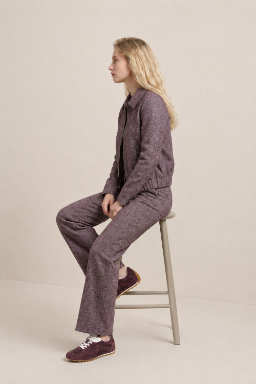 7845 - JACKET EMMY LANO LUREX - Donegal Tweet Burgundy