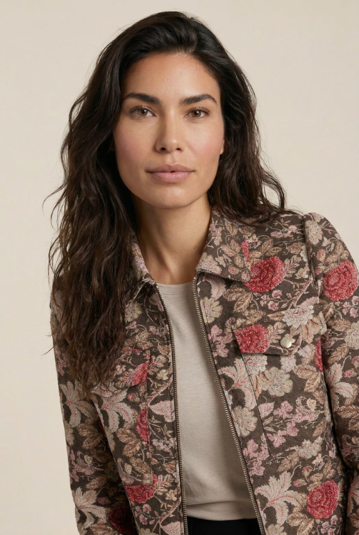 7848 - BLAZER RIGA BLOEM - Aster Choco
