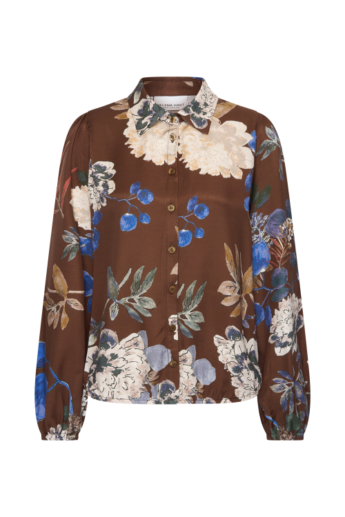 7887 - BLOUSE FARAH PRINT - Woods Choco
