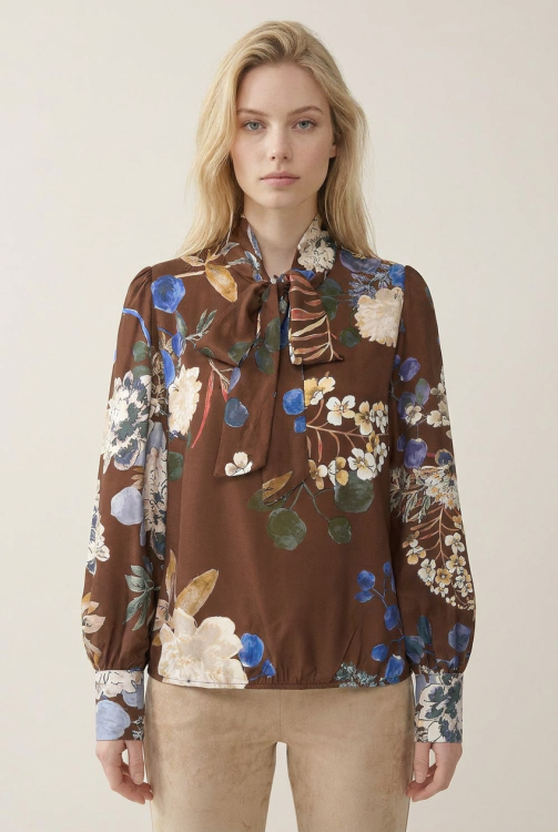 7881 - BLOUSE JESSE PRINT  - Woods Choco