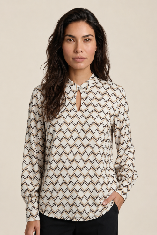 7884 - TOP JUSTIN PRINT - Verso Ecru