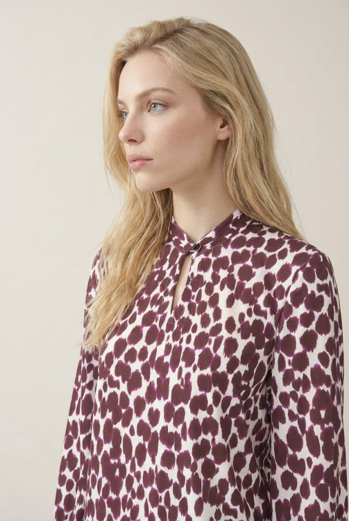 7884 - TOP JUSTIN PRINT - Tabby Burgundy