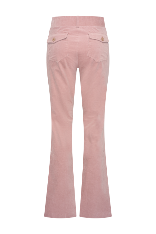 7559 - BROEK FLAIR VELVET - Pink Frost