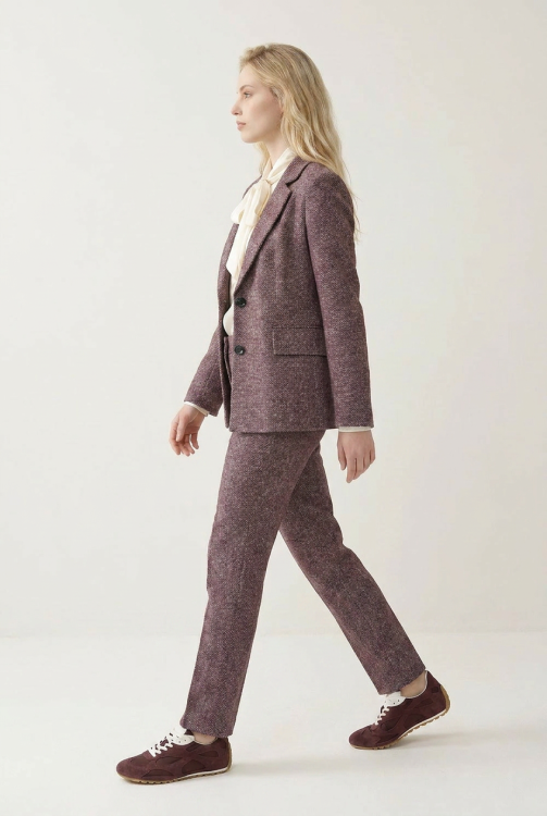 7839 - BLAZER NICK LANO LUREX - Donegal Tweet Burgundy