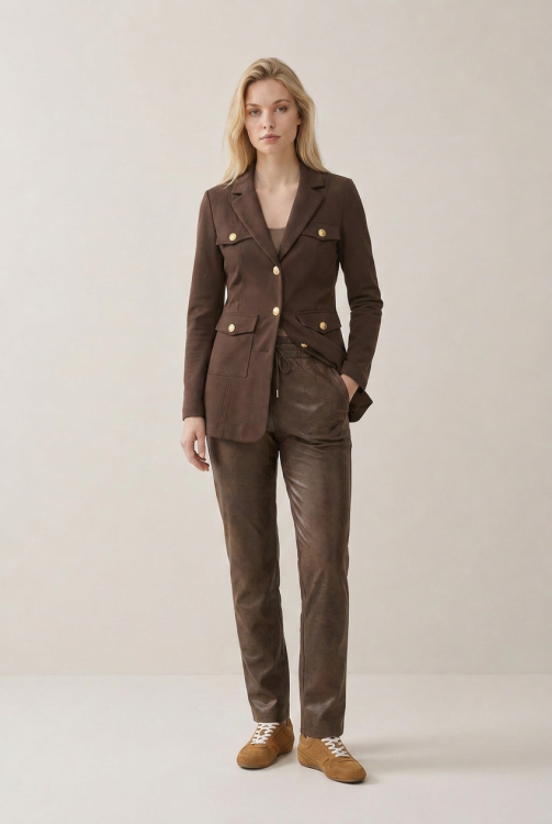 7827 - BROEK DANCE BIKER  - Choco
