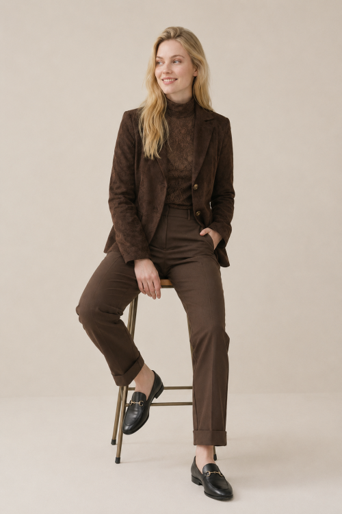 7813 - BROEK ZIGGY LANO UNI  - Choco