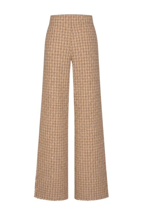 7824 - BROEK NOVA LANO LUREX RUIT - Higgens Ruit Sand