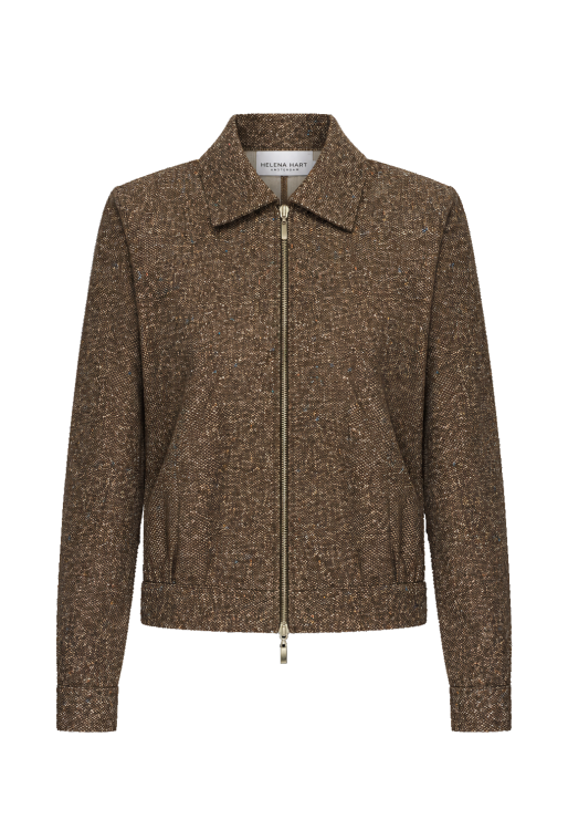 7845 - JACKET EMMY LANO LUREX - Donegal Tweed Choco