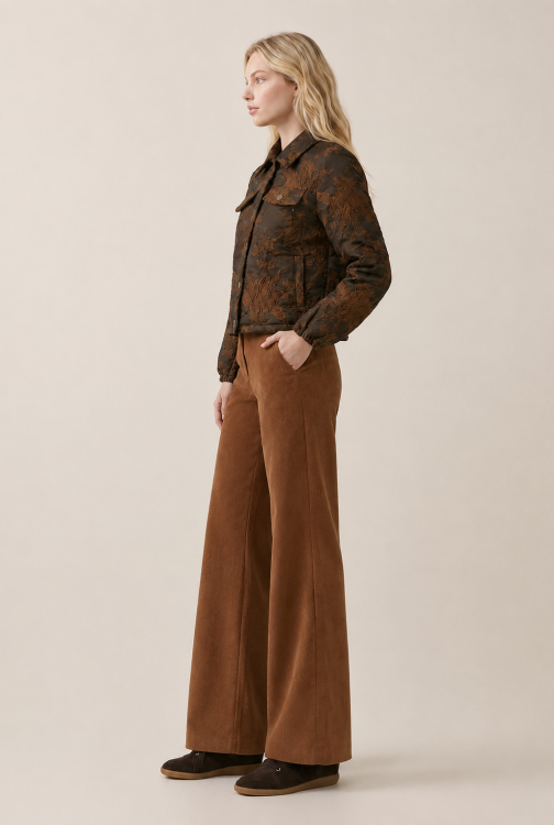 7911 - BROEK NOVA RIB - Cognac
