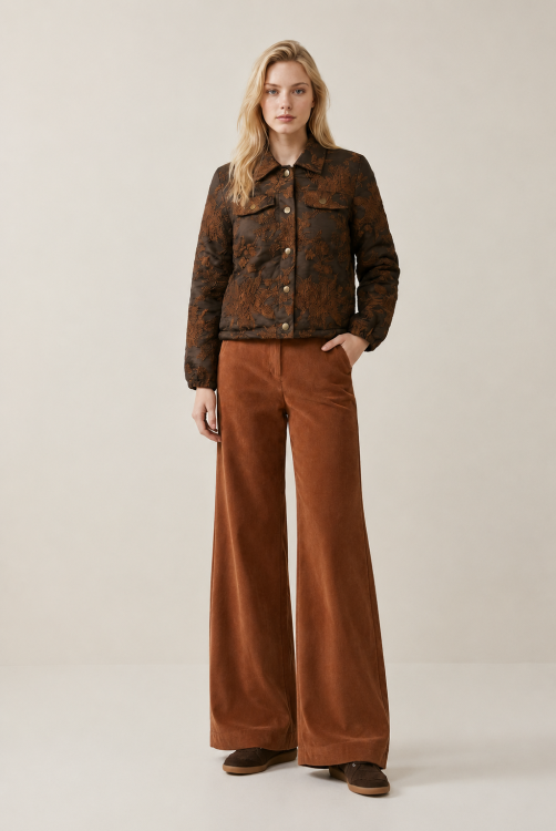 7911 - BROEK NOVA RIB - Cognac