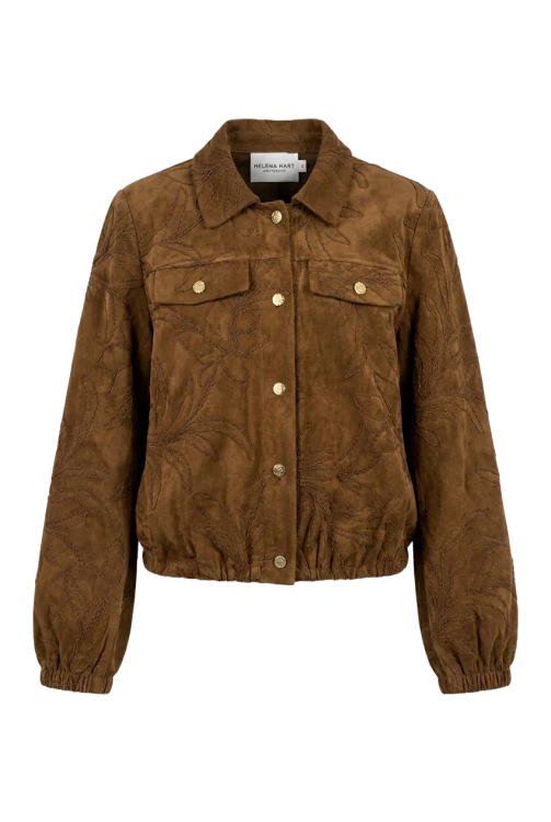 7964 - BLOUSON REXIE SUEDINE BLOEM - Camel