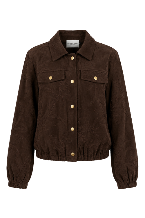 7964 - BLOUSON REXIE SUEDINE BLOEM - Choco