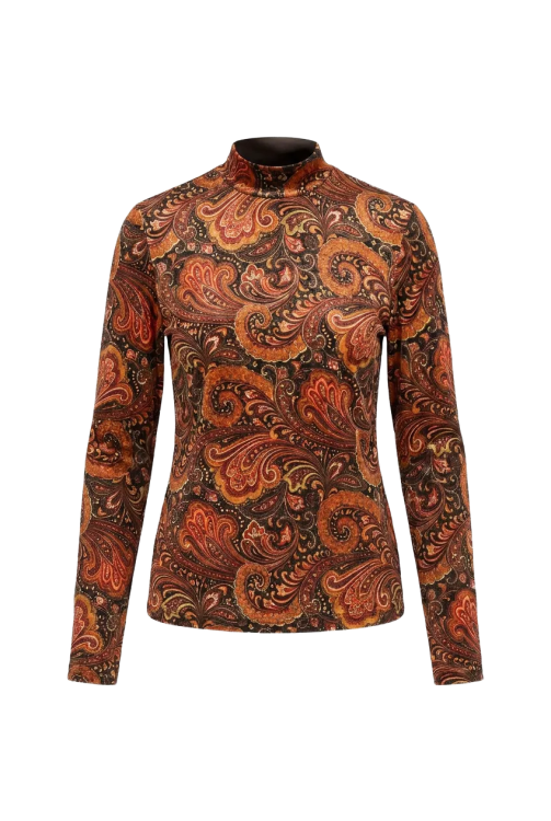 7989 - COL PRINT PAISLEY - Cognac