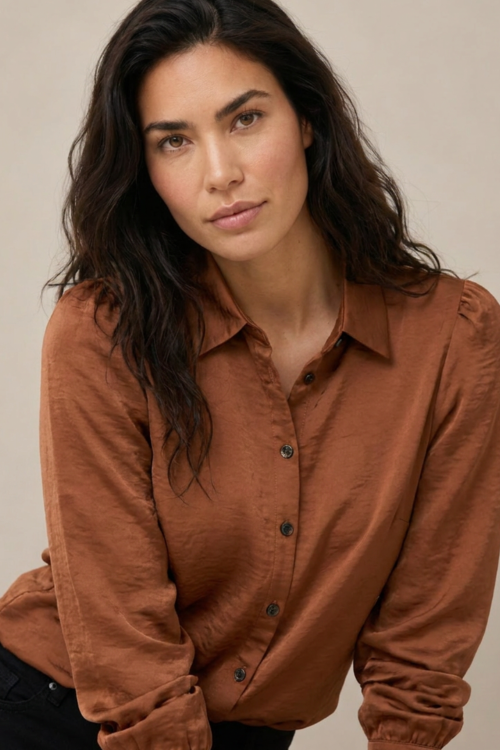 7678 - BLOUSE FARA - Cognac
