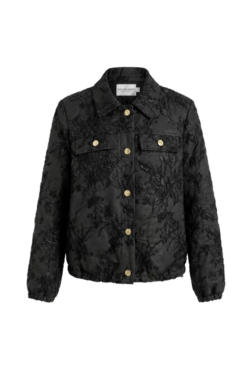 7965 - BLOUSON REXIE DAMAST - Zwart