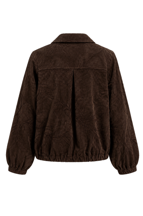 7964 - BLOUSON REXIE SUEDINE BLOEM - Choco