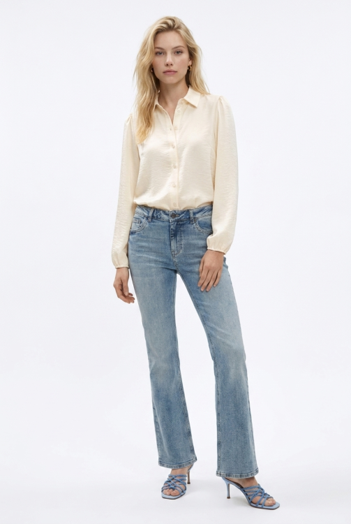 7620 - BROEK FLAIR DENIM - vintage blue