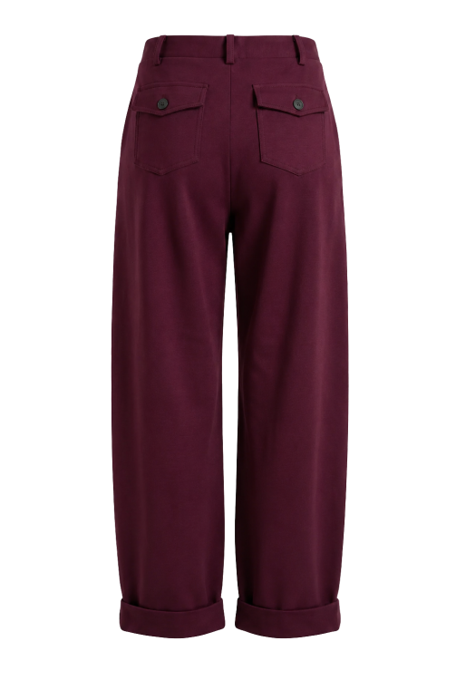 7715 - BROEK BALLO LANO UNI - Burgundy