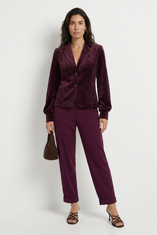 7715 - BROEK BALLO LANO UNI - Burgundy
