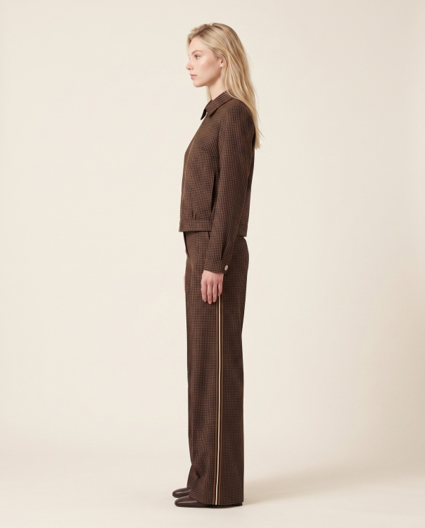 7829 - BROEK NOVA LANO TAPE  - Harris Tweed Choco