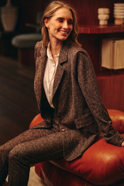 7839 - BLAZER NICK LANO LUREX - Donegal Tweed Choco