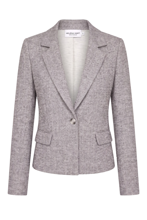 7962 - BLAZER CROPPED  LANO LUREX - Visgraat Antra