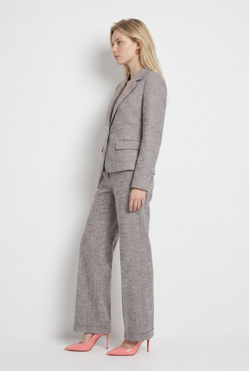 7962 - BLAZER CROPPED  LANO LUREX - Visgraat Antra