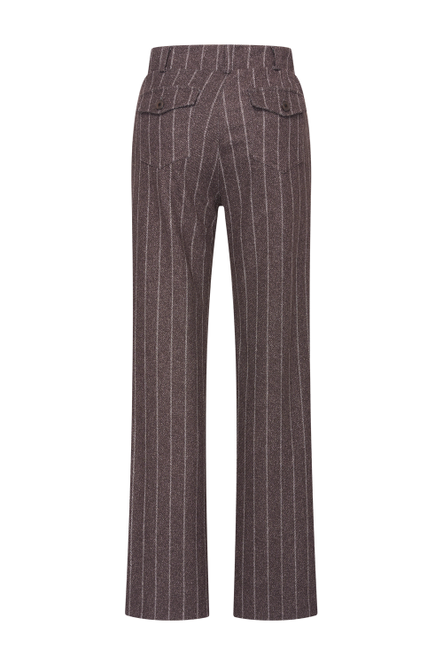 7900 - BROEK SOUL LANO PIQUE  - Streep Clyde Choco