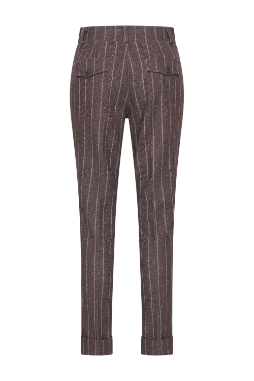 7901 - BROEK ZIGGY LANO PIQUE - Streep Clyde Choco