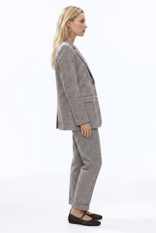 7906 - BROEK ZIGGY LANO LUREX - Visgraat Antra
